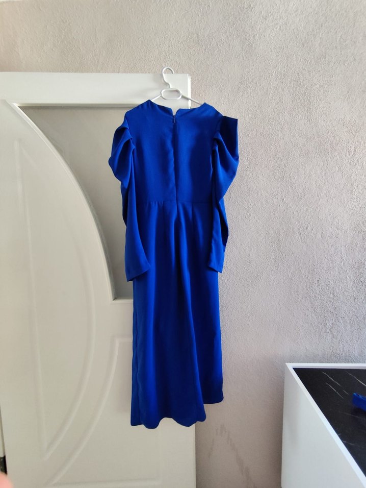 Mavi Uzun Kadın Elbise - Görsel 2