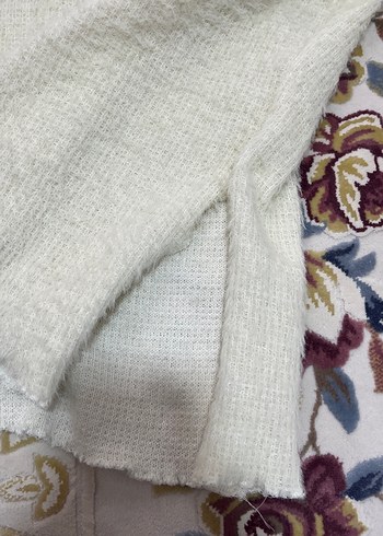 Kadın Beyaz Bohem Örgü Triko Kazak - Görsel 4