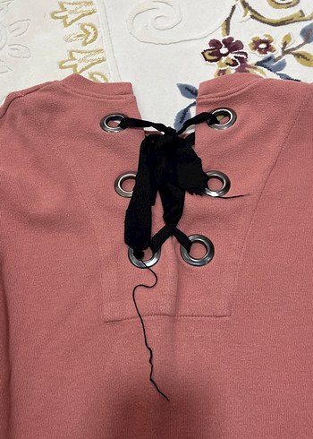 Bordo Kadın Süet Sweatshirt - Görsel 4