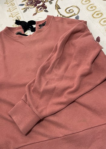 Bordo Kadın Süet Sweatshirt - Görsel 2