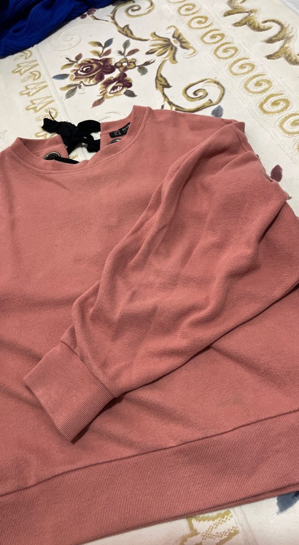 Bordo Kadın Süet Sweatshirt - Görsel 2