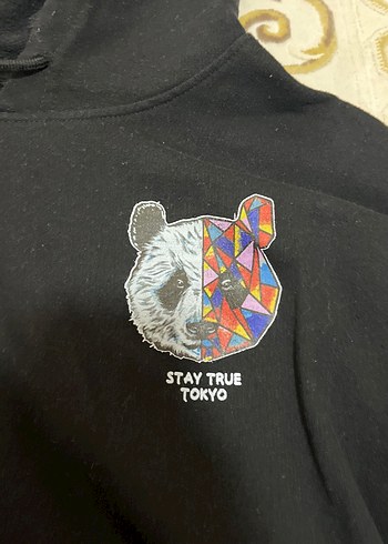 Siyah Kapüşonlu Kadın Sweatshirt - Görsel 2