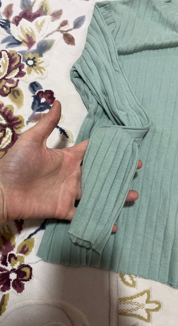 Kadın Pastel Yeşil Boğazlı Triko Kazak - Görsel 2