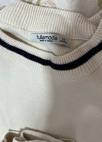 Beyaz Uzun Kollu Örgü Kadın Kazak - Görsel 3
