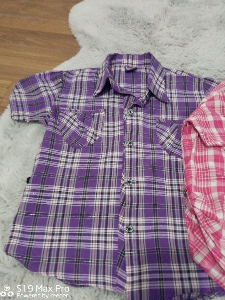 Kız Çocuk Kısa Kollu Renkli Ekose Gömlek - Görsel 2