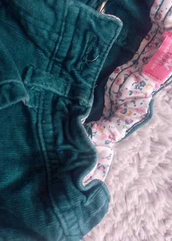 Kemerli Kız Çocuk Yeşil Süet Pantolon - Görsel 2