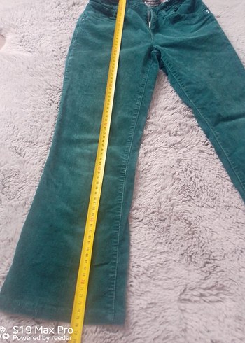 Kemerli Kız Çocuk Yeşil Süet Pantolon - Görsel 4