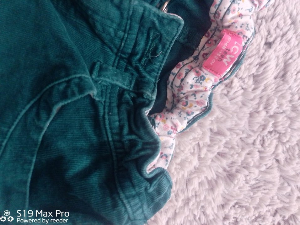 Kemerli Kız Çocuk Yeşil Süet Pantolon - Görsel 2