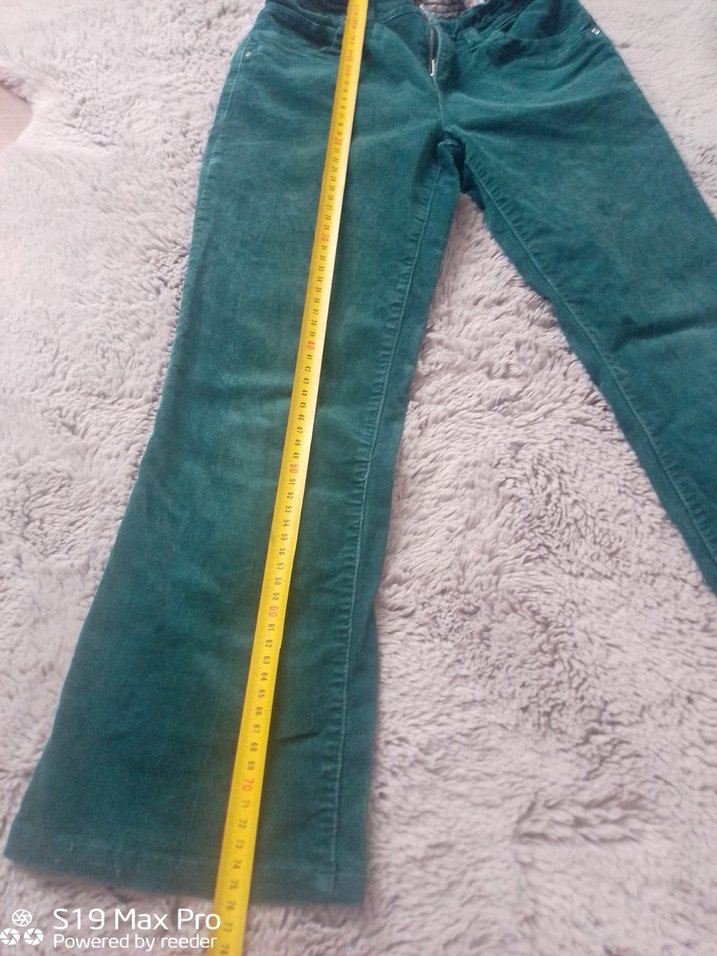 Kemerli Kız Çocuk Yeşil Süet Pantolon - Görsel 4