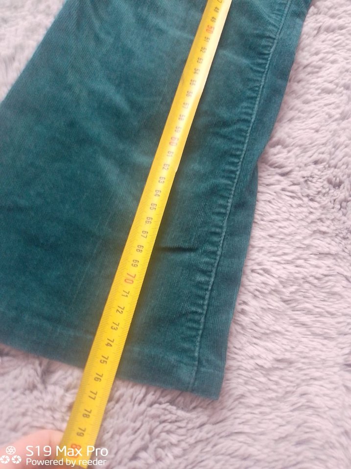 Kemerli Kız Çocuk Yeşil Süet Pantolon - Görsel 5