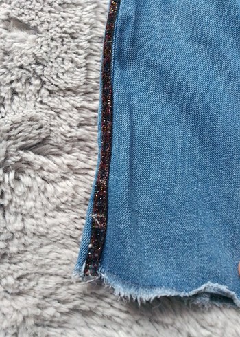 Nakışlı Mavi Kadın Midi Kot Pantolon - Görsel 2