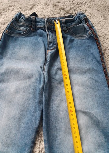 Nakışlı Mavi Kadın Midi Kot Pantolon - Görsel 5