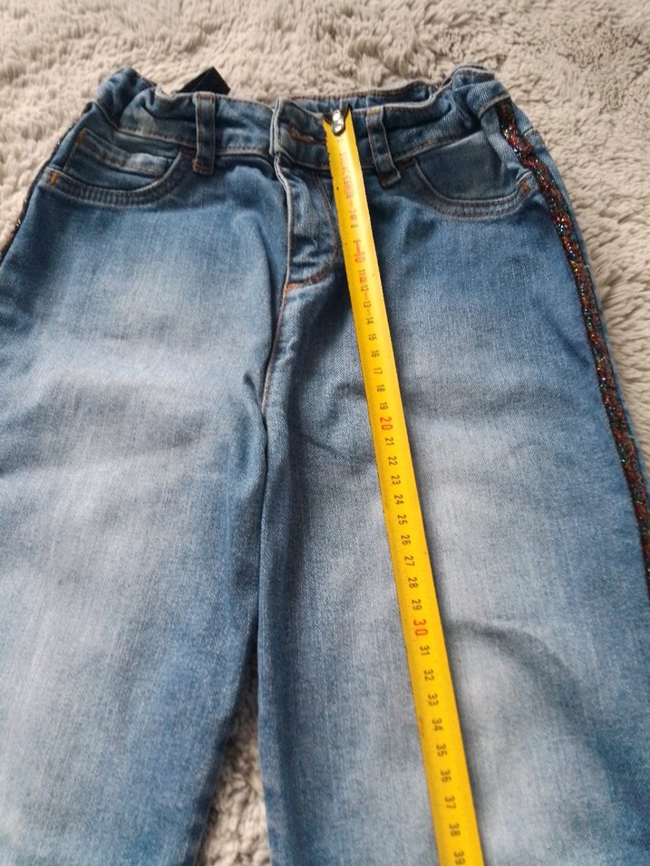 Nakışlı Mavi Kadın Midi Kot Pantolon - Görsel 5