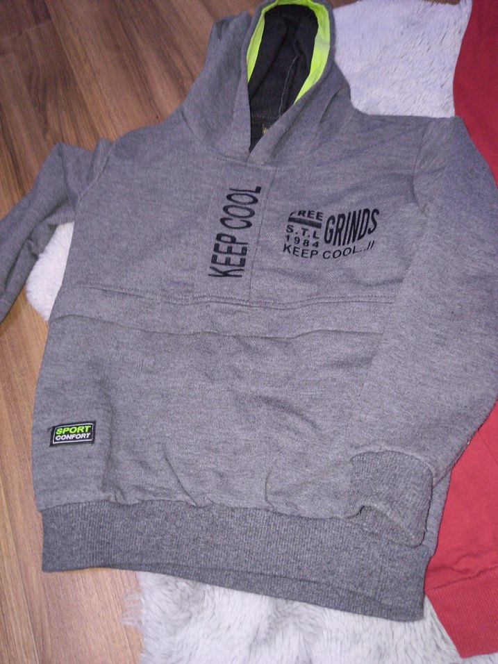 Gri Kapüşonlu Erkek Sweatshirt - Görsel 3