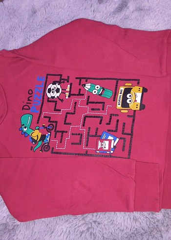 Erkek Çocuk Gri Renkli Baskılı Sweatshirt - Görsel 2