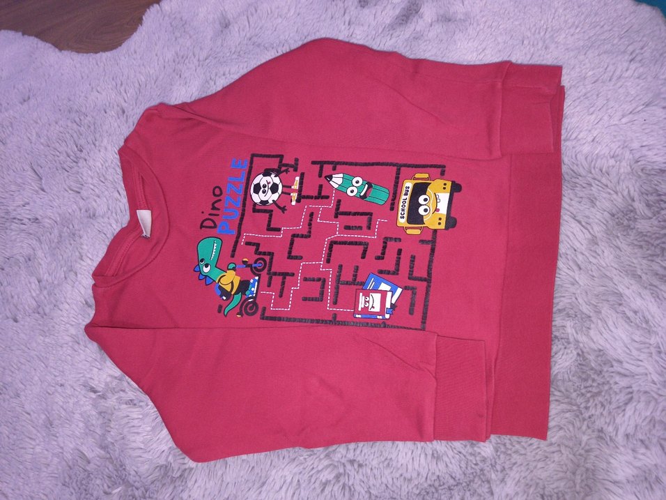 Erkek Çocuk Gri Renkli Baskılı Sweatshirt - Görsel 2