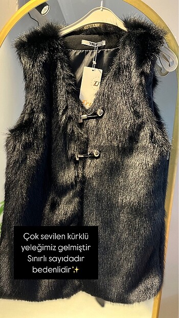 l Beden siyah Renk Kürk yelek