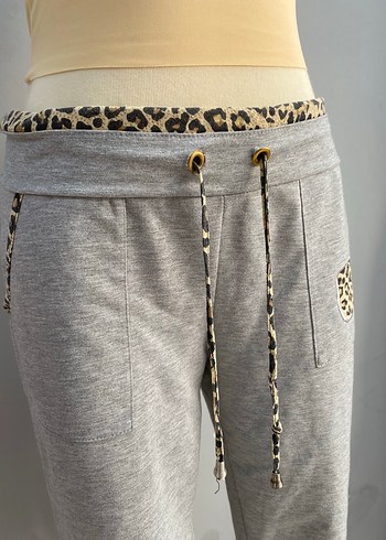 Roberto Cavalli Gri Leopar Desenli Salaş Eşofman Altı - Görsel 3