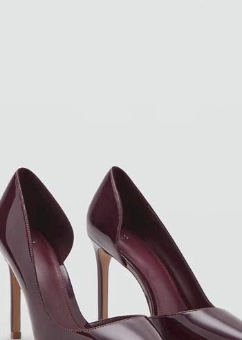 Bordo Rugan Stiletto Kadın Ayakkabı