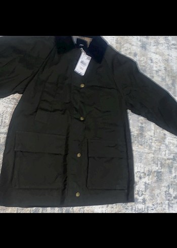 xs Beden haki Renk Düğmeli yeşil mumlu Kadın parka