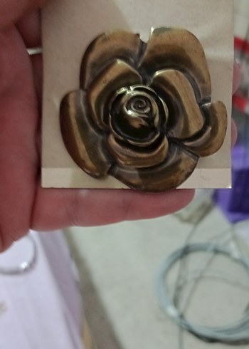 Beden kahverengi Renk Parlak Kahverengi Vintage Çiçekli Broş