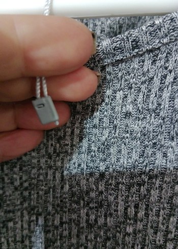 Gri Uzun Kollu Triko Midi Elbise - Görsel 9