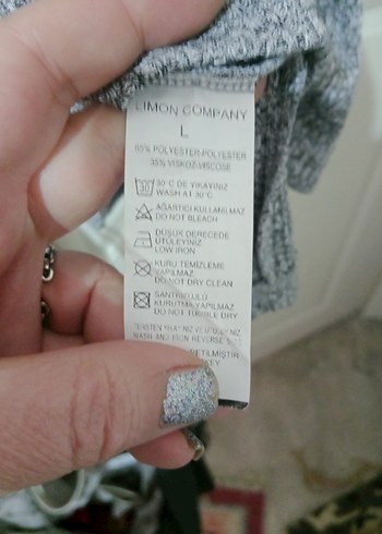 Gri Uzun Kollu Triko Midi Elbise - Görsel 6