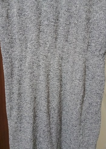 Gri Uzun Kollu Triko Midi Elbise - Görsel 5