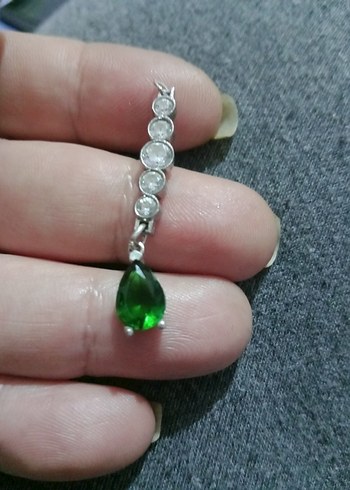 Yeşil Damla Taşlı Kadın Kolye Ucu - Görsel 2