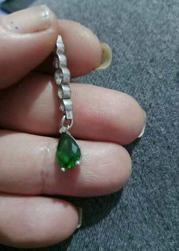 Yeşil Damla Taşlı Kadın Kolye Ucu - Görsel 3