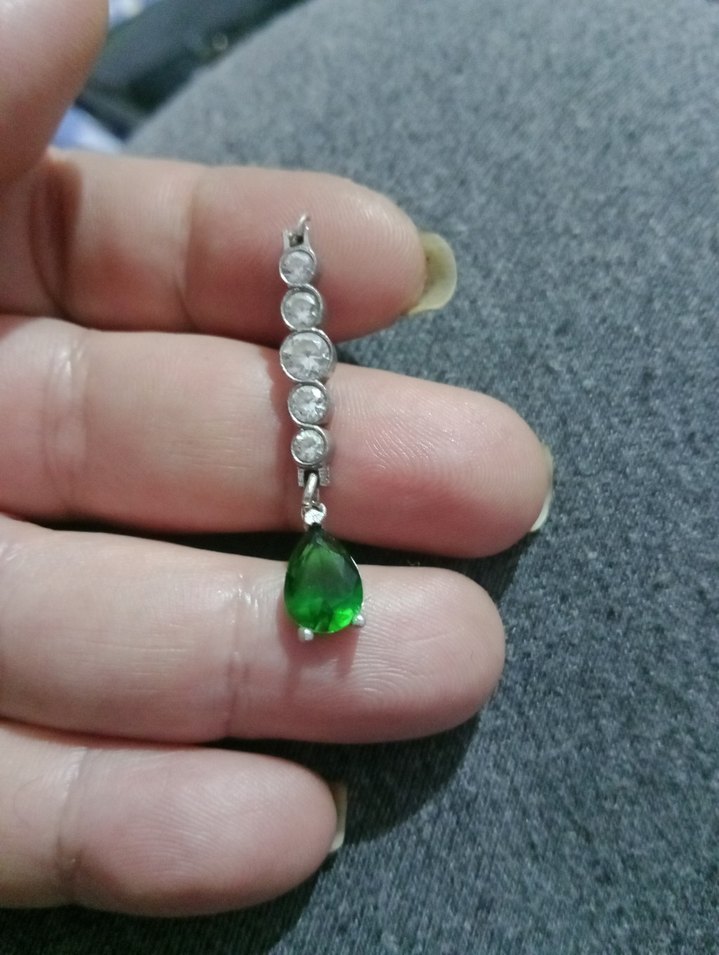 Yeşil Damla Taşlı Kadın Kolye Ucu - Görsel 4