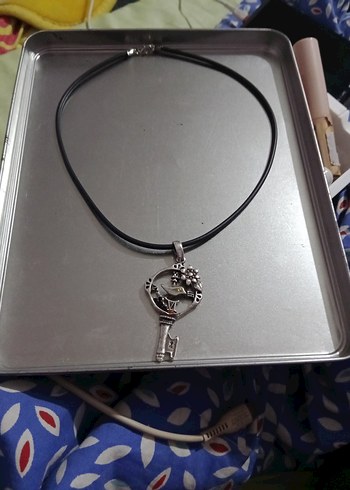 Bohem Anahtar Detaylı Siyah Kolye - Görsel 3