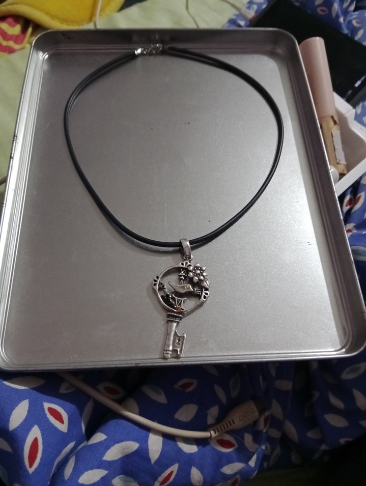 Bohem Anahtar Detaylı Siyah Kolye - Görsel 3