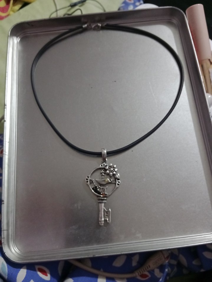 Bohem Anahtar Detaylı Siyah Kolye - Görsel 5