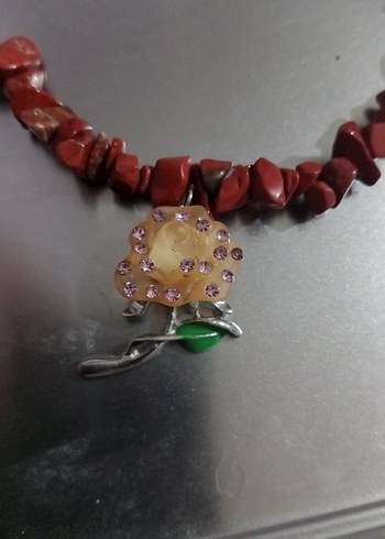 Kırmızı Boncuklu Mini Kolye - Görsel 2