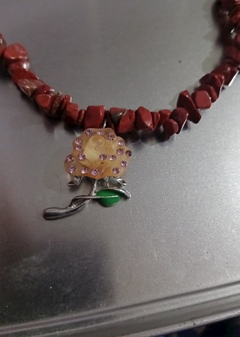 Kırmızı Boncuklu Mini Kolye - Görsel 4