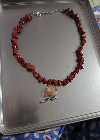 Kırmızı Boncuklu Mini Kolye - Görsel 3