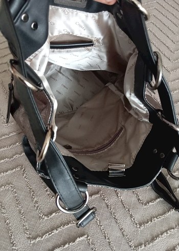 Bronz Deri Kadın Sırt Çantası - Görsel 9