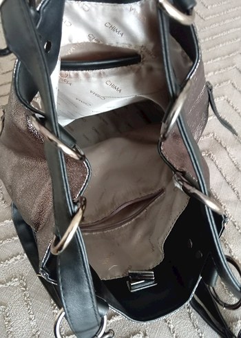 Bronz Deri Kadın Sırt Çantası - Görsel 8