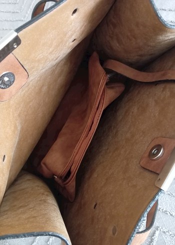 Taba Deri Kadın Omuz Çantası - Görsel 7