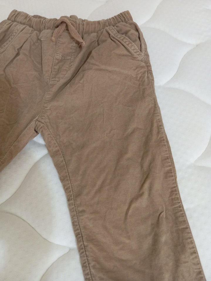 Bej Erkek Çocuk ince kadife Rahat Pantolon - Görsel 3