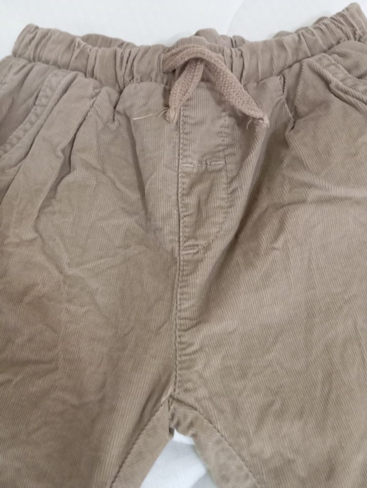 Bej Erkek Çocuk ince kadife Rahat Pantolon - Görsel 4