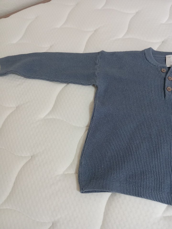 Gri Erkek Çocuk Örgü Kazak - Görsel 3