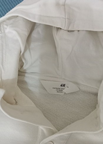 Düğmeli Kapüşonlu Erkek Çocuk Beyaz Sweatshirt - Görsel 5