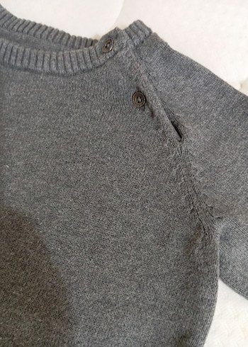 Gri Erkek çocuk Örgü Yün Kazak - Görsel 2