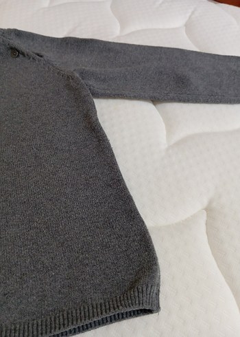 Gri Erkek çocuk Örgü Yün Kazak - Görsel 3