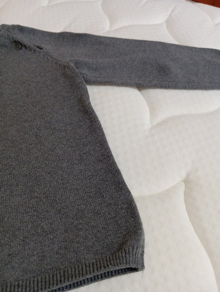 Gri Erkek çocuk Örgü Yün Kazak - Görsel 3