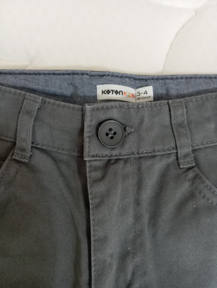 Düğmeli Gri Erkek Çocuk Kot Pantolon - Görsel 5