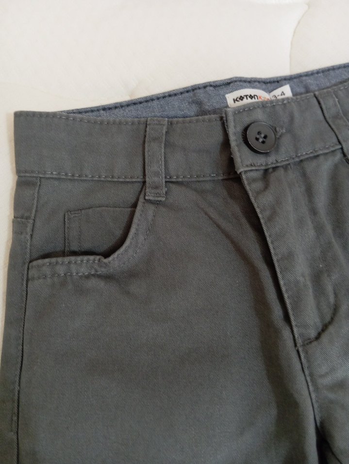 Düğmeli Gri Erkek Çocuk Kot Pantolon - Görsel 4