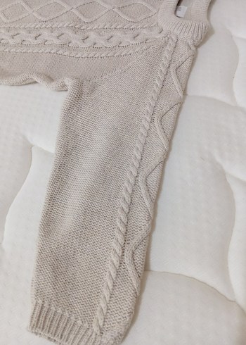 Erkek Çocuk Bej Örgü Uzun Kollu Triko Kazak - Görsel 3